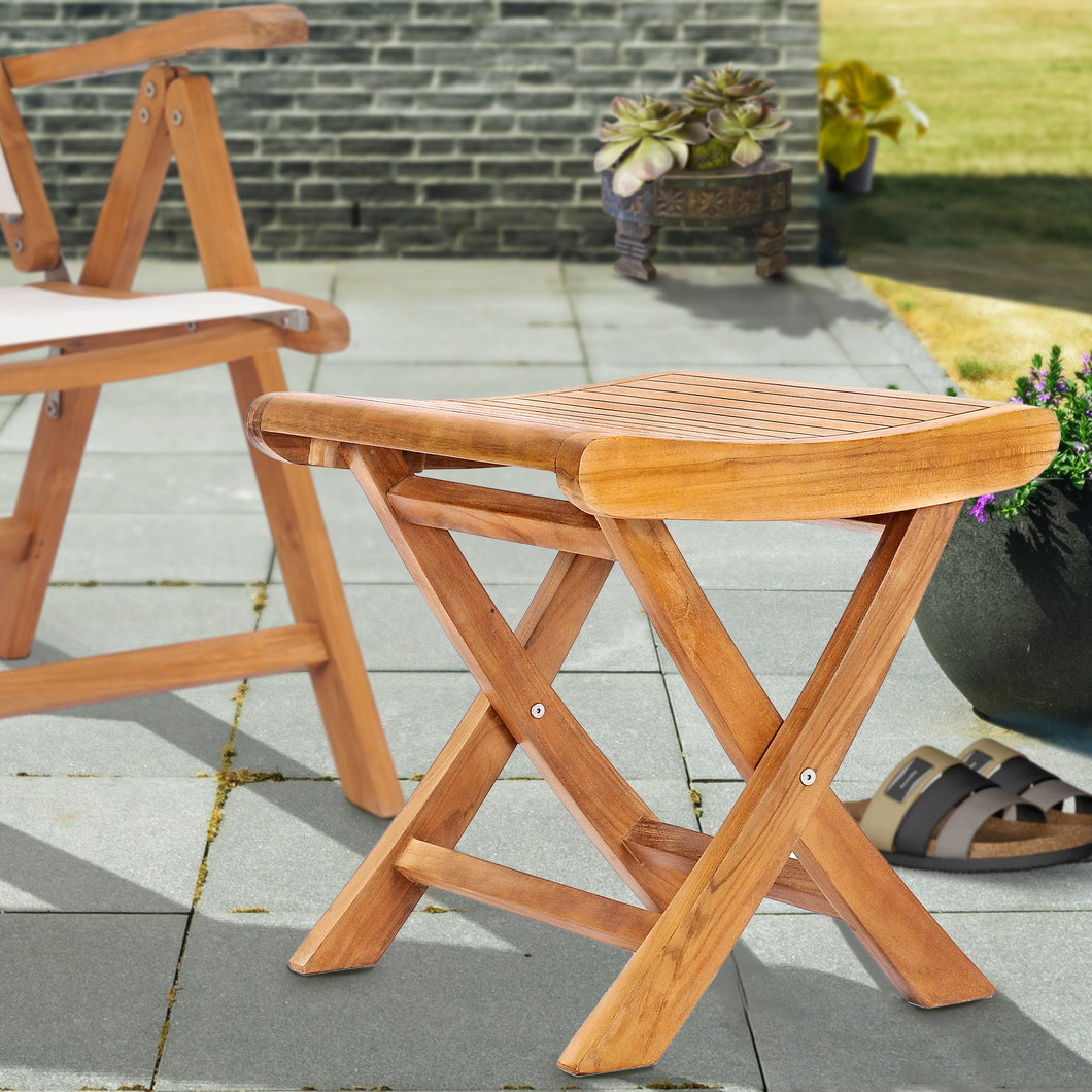 Teak Wood Italy Footstool / Side Table
