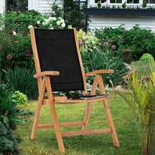 Teak Wood California Reclining Chair with Black Batyline Sling