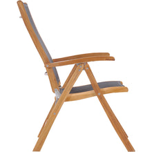 Teak Wood California Reclining Chair with Black Batyline Sling