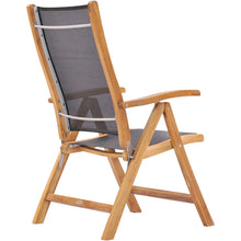 Teak Wood California Reclining Chair with Black Batyline Sling