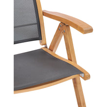 Teak Wood California Reclining Chair with Black Batyline Sling