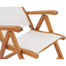 Teak Wood California Reclining Chair with White Batyline Sling