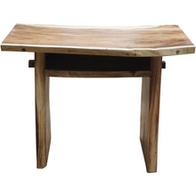 Suar Live Edge Slab Freestanding Bar with Shelf, 59 Inch - Chic Teak