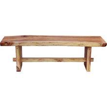 Suar Live Edge Slab Backless Bench approximately 69" long - Chic Teak