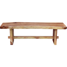 Suar Live Edge Slab Backless Bench approximately 71" long - Chic Teak