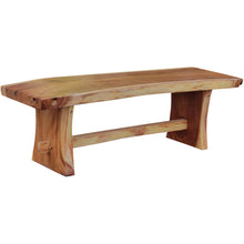 Suar Live Edge Slab Backless Bench approximately 71" long - Chic Teak