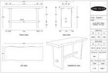 Suar Live Edge Unique Slab Bar Table, 79 Inch (choice of table tops)