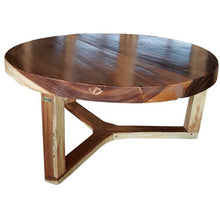 Suar Live Edge Round Coffee Table - 40" - Chic Teak