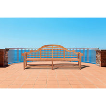 Teak Wood Lutyens Quadruple Bench, 8 Foot