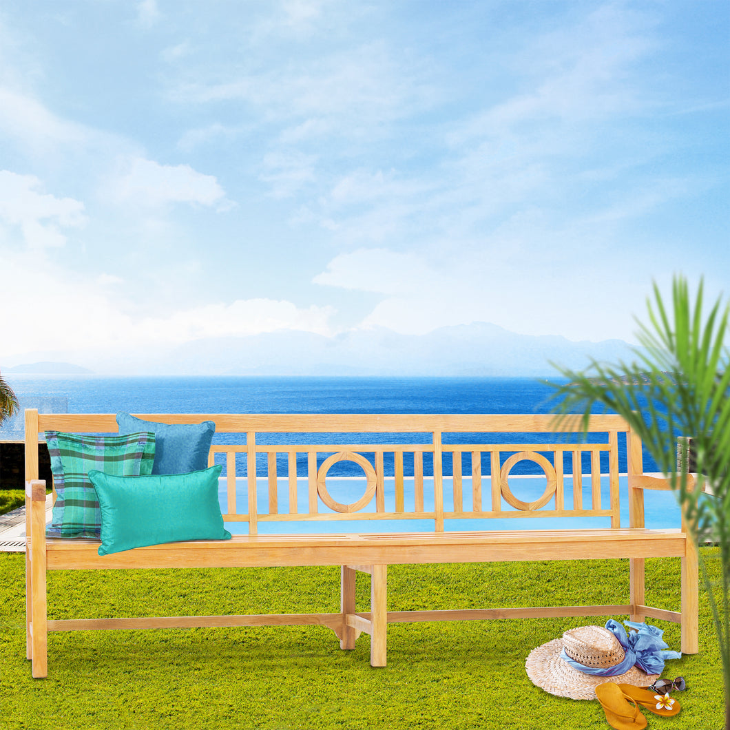 Teak Wood O Bench Extra Large, 8 Foot