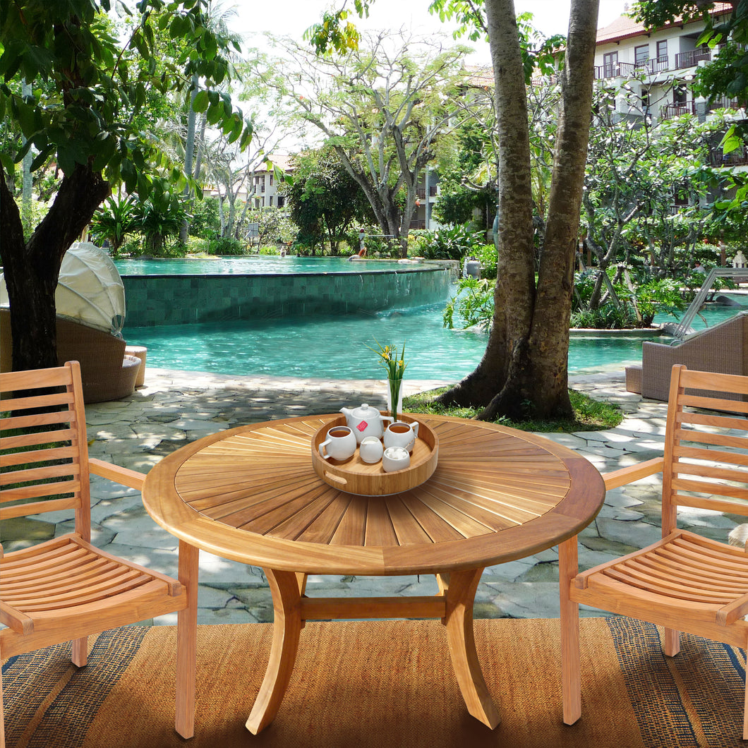 Teak Wood Sun Dining Table, 47 Inch
