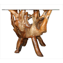 Teak Wood Root Bar Table Including 36 Inch Round Glass Top - Chic Teak
