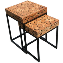 Teak Wood Nesting Side Tables - Set of 2 - Chic Teak