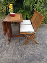 Teak Wood Hatteras Square Folding Patio Table, 35 Inch