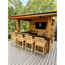 Teak Wood Abaco Barstool with Arms - Chic Teak