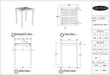 Teak Wood Havana Outdoor Bar Table, 35 Inch