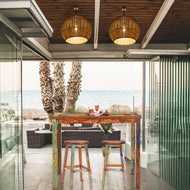 Marina Del Rey Recycled Teak Wood Rectangular Table, Counter Height, 55 x 35 inches - Chic Teak