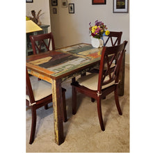 Marina del Rey Rectangular Dining Table Made From Recycled Teak Wood Boats, 55 X 35 Inches