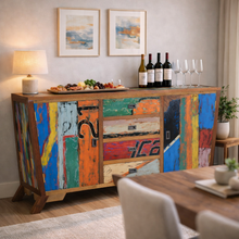 Marina del Rey Cone Shaped Buffet Made From Recycled Teak Wood Boats - 75W x 41H in.