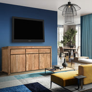 Recycled Teak Wood Solo Buffet 3 Doors 3 Drawers - Chic Teak