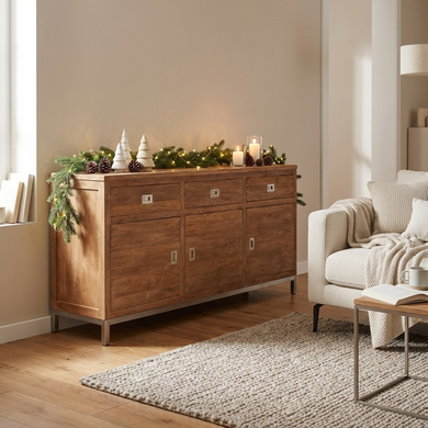 Recycled Teak Wood Stella Buffet with 3 drawers and 3 doors