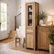 Recycled Teak Wood Solo Cupboard / Curio Cabinet - Chic Teak