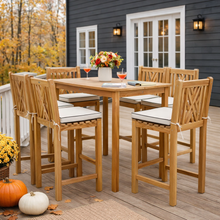 Teak Wood Chippendale Barstool without Arms