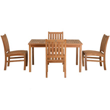 5 Piece Teak Wood Bistro Dining Set including 55" Rectangular Table with 4 Abaco Side Chairs