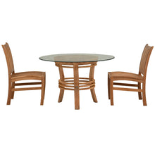 5 Piece Teak Wood Dining Set Including 47" Round Half Moon Dining Table & 4 Abaco Side Chairs