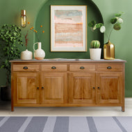 Waxed Teak Wood Paris Buffet / Media Center - Chic Teak