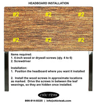 Handwoven Water Hyacinth Headboard Queen Size