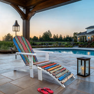 Adirondack Chair Including Footstool Made From Recycled Teak Wood Boats - Chic Teak