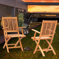 Teak Wood Santa Barbara Folding Arm Chair (set of 2) - Chic Teak