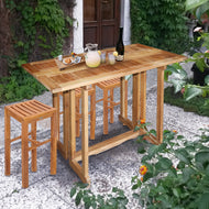 Teak Wood Hatteras Rectangular Folding Bar Table, 55 x 28 Inch - Chic Teak