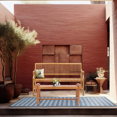 Teak Wood Castle Bench with Arms, 5 ft - Chic Teak