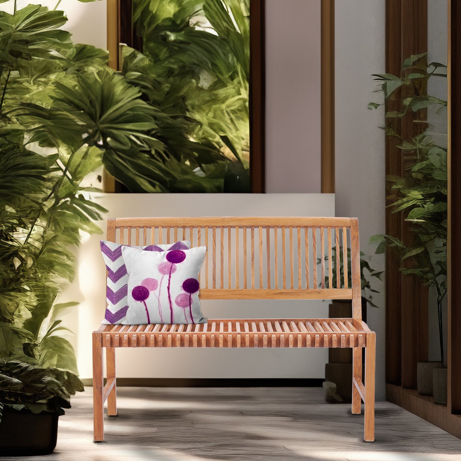Castle Bench Teak Wood Castle Bench without Arms, 4 ft by Chic Teak only $517.13