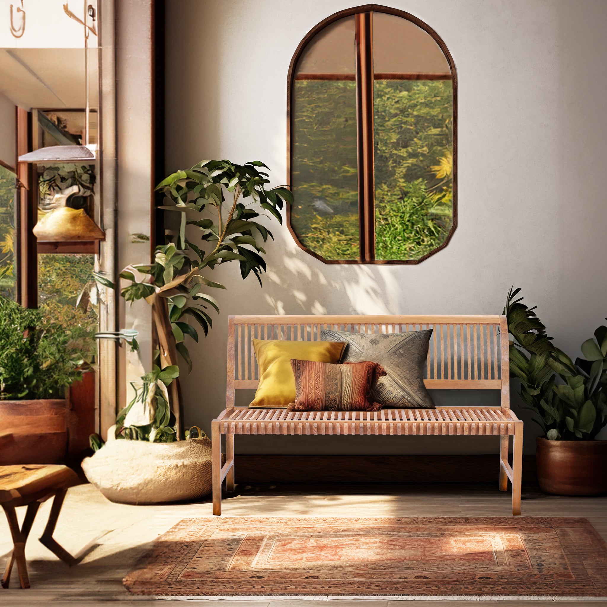 Castle Bench Teak Wood Castle Bench without Arms, 5 ft by Chic Teak only $653.25