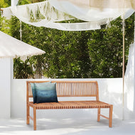 Teak Wood Castle Bench without Arms, 6 ft - Chic Teak
