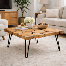 Rustic Recycled Teak Wood Ampyang Square Coffee Table