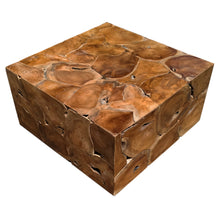 Recycled Teak Wood Square Akar Coffee Table, 47 Inch