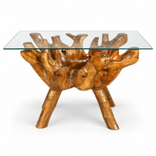 Teak Wood Root Dining Table Including a 55" x 43" Glass Top - Chic Teak