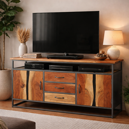 Oceanside Recycled Acacia Wood Buffet/Media Center