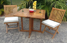 Teak Wood Hatteras Square Folding Patio Table, 35 Inch