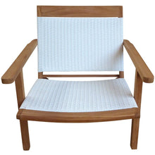 Teak Wood Barcelona Patio Lounge and Dining Chair, White - Chic Teak