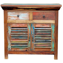 Chest with 2 Slatted Doors 2 Drawers made from Recycled Teak Wood Boats - Chic Teak