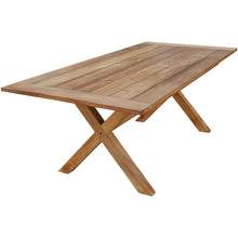 Teak Wood Cross Indoor/Outdoor Dining Table 87" x 40" - Chic Teak