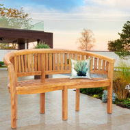 Teak Wood Peanut Double Bench | Chic Teak 