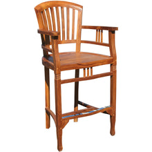 Teak Wood Orleans Bar Stool With Arms