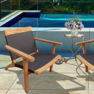 Teak Wood Paris Patio Lounge and Dining Chair, Black - Chic Teak