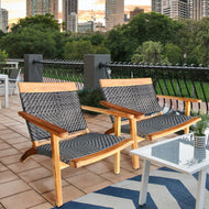 Teak Wood Paris Patio Lounge and Dining Chair, Grey - Chic Teak